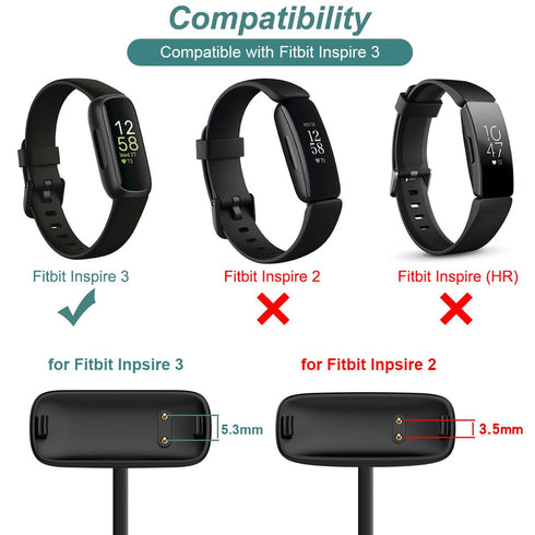 Kissmart Inspire 3 Charger, Replacement USB Charging Cable for Fitbit Inspire 3 (1ft/30cm)......