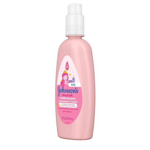 Johnson's Kids Shiny & Soft Hair Conditioning Spray with Argan Oil & Silk Proteins, Tear-Free Conditioning Spray for Shine & Softness, Gentle for ...