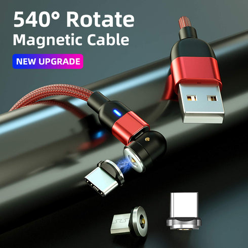 Bojianxin 540° Rotation Magnetic Charging Cable?7-Pack, 1.6ft/3.3ft/3.3ft/6.6ft/6.6ft/10ft/10ft? Magnetic USB Cable, 3 in 1 Magnetic Phone Charger...