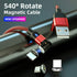 Bojianxin 540° Rotation Magnetic Charging Cable?7-Pack, 1.6ft/3.3ft/3.3ft/6.6ft/6.6ft/10ft/10ft? Magnetic USB Cable, 3 in 1 Magnetic Phone Charger...