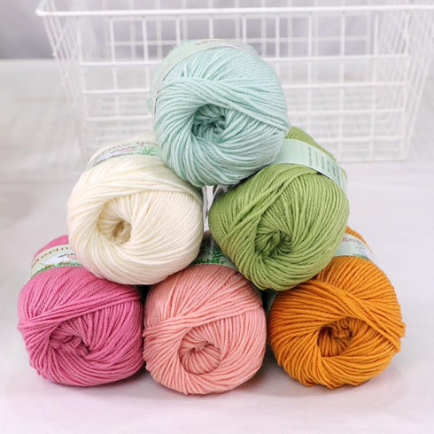 6-Pack 100% Merino Wool Yarn for Knitting and Crochet by Sunny Cat (01 Milky White) 780 Yards...