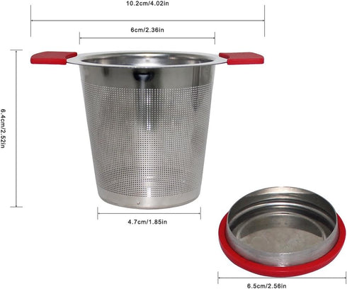18/8 Stainless Steel Tea Infuser with Large Capacity & Perfect Size Double Handles, SourceTon Loose Leaf Tea Mesh Strainer for Hanging on Teapots,...