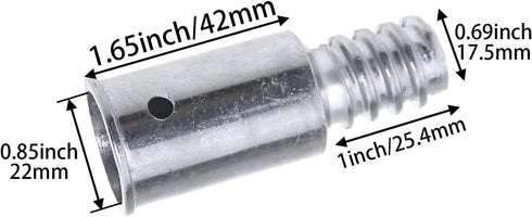 2PCS 0.85inch/22mm Threaded End Replacement Repair Kit Metal Handle Extension Rod Adapter End Silver Brush Threaded Fitting for Boat Hook Rod Pain...