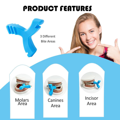Aligner Chewies,2PCS Y-Shaped Chewies for Invialign Aligner,Hardness 45°Silicone Orthodontic Munchies Chompers Aligner Trays Seaters Chewies(1pc W...