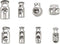 PandaHall 64pcs 8 Styls Metal Alloy Spring Fastener Cord Lock Toggle Stopper Toggle Stopper for Drawstrings...