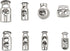 PandaHall 64pcs 8 Styls Metal Alloy Spring Fastener Cord Lock Toggle Stopper Toggle Stopper for Drawstrings...