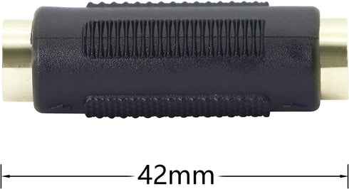 YACSEJAO 2Pack S-Video Female to Female Adapter, Gold-Plated, 4 Terminal Connector, Mini Din 4 PIN, Composite Connector for SVHS/S-Video Cable Ada...