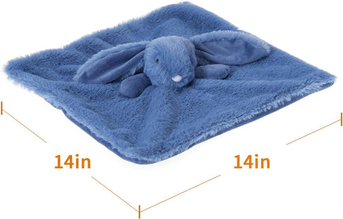 Apricot Lamb Stuffed Animals Navy Blue Bunny Rabbit Security Blanket Infant Nursery Character Blanket Luxury Snuggler Plush Baby Lovey(Navy Blue B...
