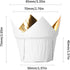 Party Hippo Gold Tulip Cupcake Liners Baking Paper Cups Holders Greaseproof Muffin Cases Wrappers for Wedding Birthday Party Baby Shower (White)...
