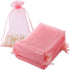 HRX Package Organza Bags Blush Pink 5x7 inch 100pcs, Mesh Jewelry Pouches Candy Bags Drawstring Empty Sachet for Wedding Baby Shower Party...