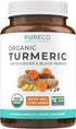 USDA Organic Turmeric Curcumin with Black Pepper and Ginger (2 Month Supply) Joint Support Supplement with Tumeric and Ginger Root Powder - Organi...