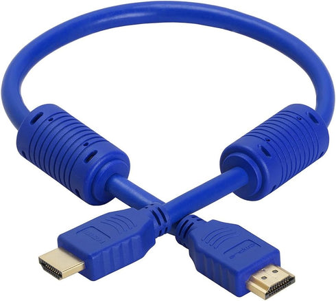 Cmple - HDMI Cable 1.5FT High Speed HDTV Ultra-HD (UHD) 3D, 4K @60Hz, 18Gbps 28AWG HDMI Cord Audio Return 1.5 Feet Blue...