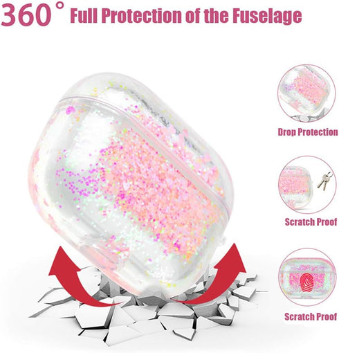 SGVAHY Case for Airpods Pro Case Cover with Keychain Cute Airpod Pro Case Kawaii Bling Glitter Quicksand Clear Airpods Pro Wireless Charging Case ...