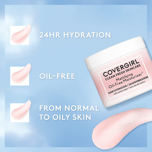 COVERGIRL Clean Fresh Skincare Mattifying Oil-Free Moisturizer, 2.0 Oz...
