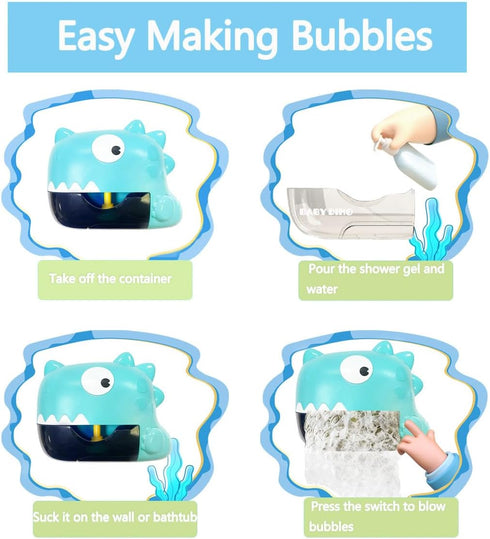 Bath Toys for 2-8 Year Old Boys: Baby Musical Bubble Machine Dinosaur Toys for Kids 3-5, Gifts for 3 4 5 6 7 8 Years Old Boys Birthday Toys for Ki...