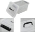 Kekow 6 L Clear Storage Box, Plastic Storage Latch Box with Black Handle, 4-Pack...