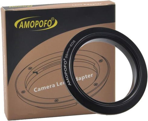 55mm Macro Lens Reverse Ring Compatible with for EF 90D 80D 70D 60Da 60D 50D 40D 30D T6 T7 T5 SL3 SL2 T8i T7i T6i T6s T5i with EF-S 18-55mm Kit Le...