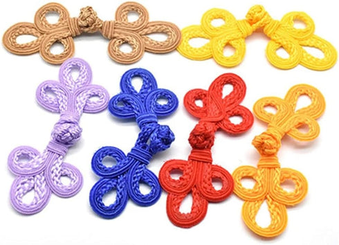 5 Pairs/Pack Chinese Knots Frog Buttons Closure Sewing Buttons Fastener for DIY Sewing (01 Red)...
