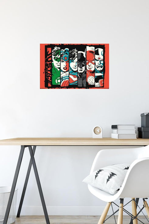Trends International DC Comics Justice League - Bars Wall Poster, 22.4L x 14.7W, Premium Unframed Version...