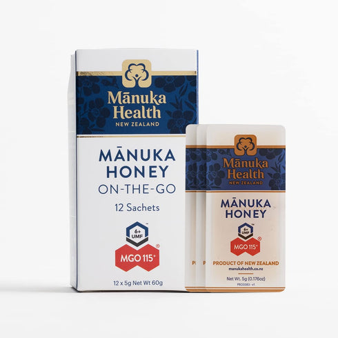 Manuka Health UMF 6+/MGO 115+ Manuka Honey On-The-Go Packets (0.176oz Packets, 12 Count), Superfood, Authentic Raw Honey from New Zealand...