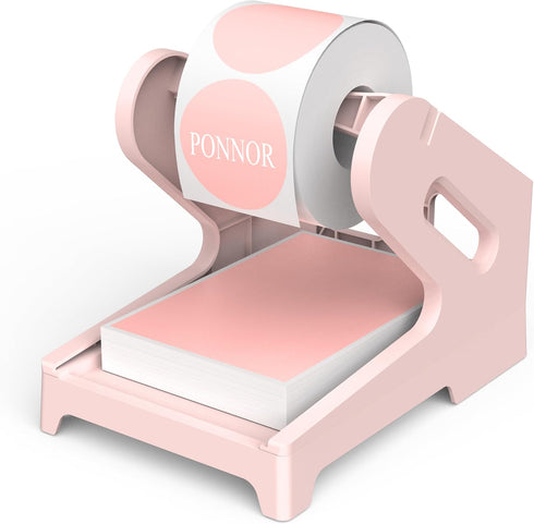 Label Holder Thermal Label Holder for Rolls and Fanfold Labels Shipping Label Stand Desktop Printer DIY Accessory Supplies for Home, Office (Pink)...