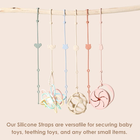 Toy Straps for Baby 6pcs, Silicone High Chair Toys Straps Stroller Accessories Toddler Bottle Straps Car Seat Toys Baby Travel Essential Baby Toy ...