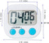 6 Pack Small Digital Kitchen Timer Magnetic Back and ON/Off Switch,Minute Second Count Up Countdown, White...