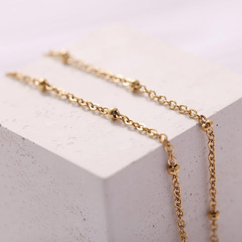 Kyutong 10M Gold Stainless Steel Jewelry Chain in Bulk Beaded Cable Link Chain Roll with Jump Rings and Lobster Clasps for DIY Jewelry Making Supp...