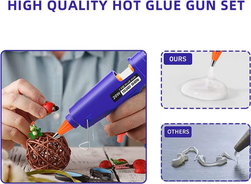 Hot Glue Gun Kit: Mini Hot Glue Guns Kit with 20 Sticks Melt Glue Gun Craft for Kids School DIY Arts Home Quick Repairs (2 Pack)...