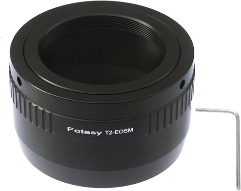 Fotasy Adjustable T Mount Lens to Cannon EF-M Adapter, T2 EFM, T2 EOS M Adapter, fit T/ T2 Mount Telescope Lens, Compatible with Canon EF-M Mirror...