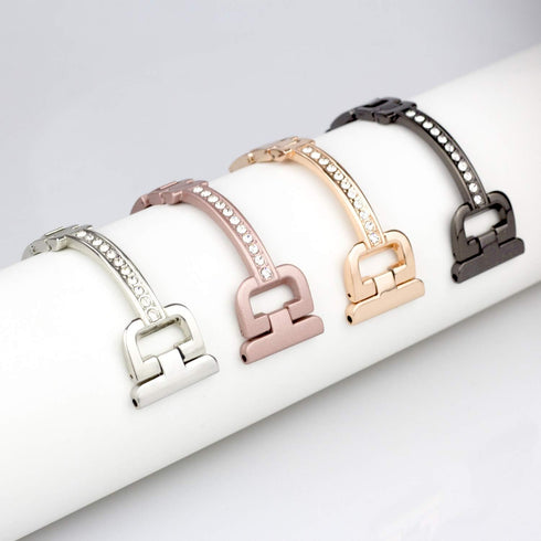 Metal Bands Compatible with Fitbit Versa 2/Versa Lite/Versa for Women, Bling Bracelet with Rhinestone Luxurious Wristbands, Silver Rose Gold Black...