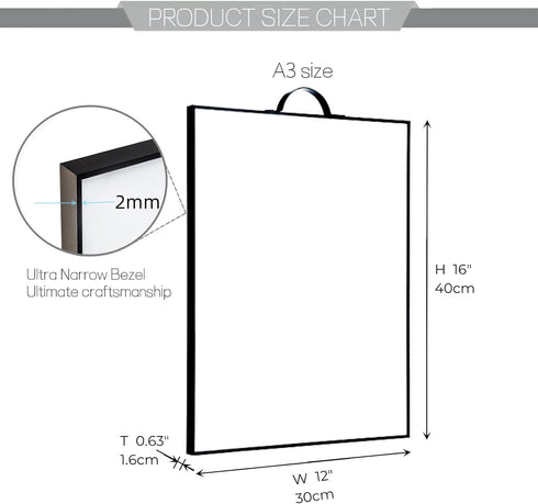 White Board Dry Erase Board Portable and Ultralight Small Magnetic Whiteboard includes Magnets 4 Dry Erase Markers3 Board Eraser 1 A3 Size 16 X 12...