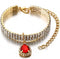 Pet Collar Gold with Diamond Shiny Adjustable Crystal Wedding Cat Collar Dog Small and Medium Pet Collar Glitter Decoration...