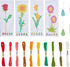 NBEADS 4 Sets 4 Styles Cross Stitch Bookmark Kits, Flower Pattern Cross Stitch Kits DIY Stamped Embroidery Bookmarks with Needle-Threading Device ...