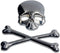 Car Motorcycle Skull Crossbones Emblem Metal Decal 3D Sticker Bone Badge for Suzuki Kawasaki Harley Yamaha Honda (Silver)...