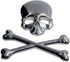 Car Motorcycle Skull Crossbones Emblem Metal Decal 3D Sticker Bone Badge for Suzuki Kawasaki Harley Yamaha Honda (Silver)...