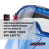 Jackson Safety GPL500 Safety Goggles with Flip Up/Detachable Blue Face Shield - Eye Protection Goggles Over Glasses for Men & Women - Anti-Fog, Cl...
