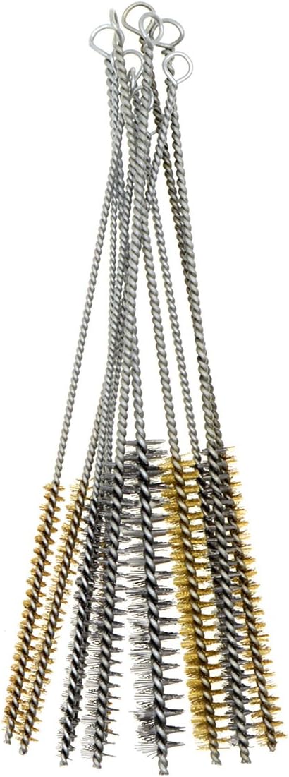 YXQ 12Pcs Tube Brush Kit Stainless Steel/Brass Wire Bottle Long-Handle Bristle Cleaning, 12 inch X 6mm/8mm/10mm/12mm/15mm/20mm...