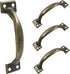 4 Pcs Bronze Pull Handles, Vintage Style Barn Door Handles Metal Gate Pull Handle Cabinet Handles for Drawer, Dresser, Cupboard, Closet (4 Inch Le...