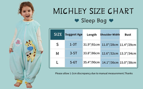 Baby Must Haves Baby Blankets Split Leg Sleeping Bag Unisex 1-3 Years Old Polyester Wearable Blanket Toddler Sleeping Bag Sack Light Blue Giraffe ...