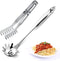 Pleafind Spaghetti Spoon and Spaghetti Tong 2-Piece Set, 13-Inch Non-Stick Spaghetti Fork and 9-Inch Kitchen Tong, Easy Storage and Cleanup, Ergon...
