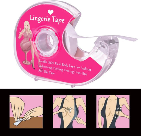 Double Sided Tape for Clothes,Waterproof Fashion Clothing Tape,Clear Strong Adhesive Body Tape for Fabric,Dress, Cloth,Gentle on Skin & Body,Trans...