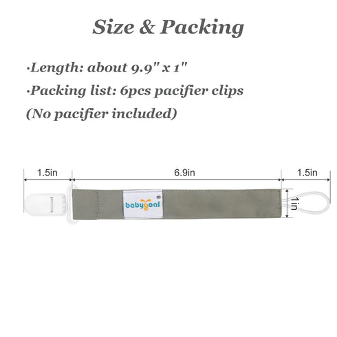 Babygoal Rainbow Pacifier Clips, 6 Pack Binky Paci Holder and Leash for Boys and Girls Fits for Most Pacifier, Binkie Styles & Baby Teethers & Toy...