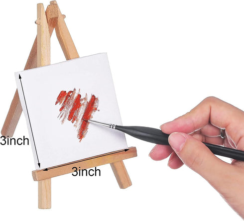 Hestya 12 Pieces Assorted Size Mini Art Canvas Stretched for Craft Painting Drawing (3 Inches, 4 Inch, 5 Inch, 6 Inch)...