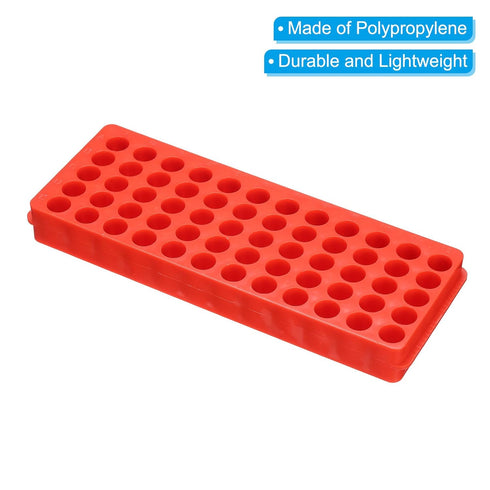 PATIKIL 60 Wells Tube Rack, 1set Vial Rack Double Panel Centrifuge Tube Holder for Microcentrifuge Tubes 0.2/0.5/1.5/2ml, Red,Purple...