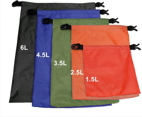 Pimoys 5-Pack Waterproof Dry Bag, Lightweight Dry Sack, Outdoor Ripstop Roll Top Drybags Backpack for Rafting, Boating, Camping, Hiking, Swimming,...