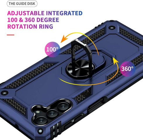 Samsung Galaxy A13 5G Case with HD Screen Protector, Military-Grade Ring Holder Stand Car Mount, Shockproof Cover for Galaxy A13 5G/A04s, Blue...