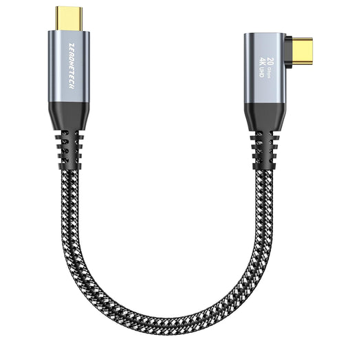 1FT Short USB C to USB C 3.2 Gen 2×2 Cable 20Gbps, Right Angle High Speed Data Transfer 4K Video Output 90 Degree 100W Fast Charging for iPhone 15...