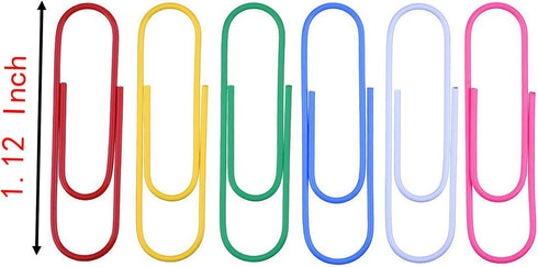 600 Pcs Paper Clips, 1.1 Inch Multicolour Paper Clips Holder for Sheets Files Office School and Personal Document Files Organization (1.1 inch)...