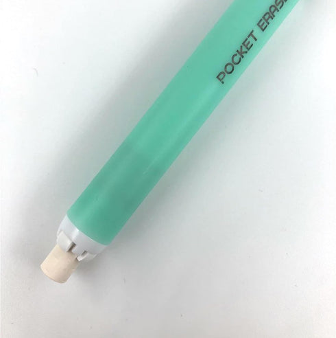 Retractable Click Pocket White Latex-Free Eraser for Pencil Writing, Portable Pen-Style Pencil Erasers, Premium Rubber Stick Eraser with 3 Assorte...